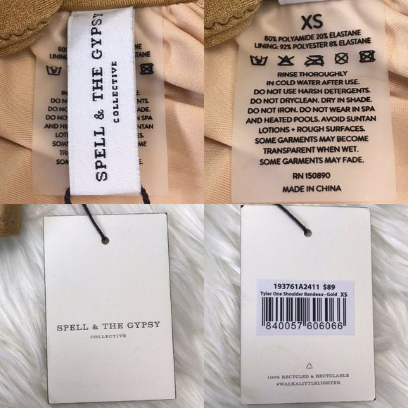 SOLD Spell Gold Tyler Bikini Set Top Bottoms XS - Picture 11 of 14